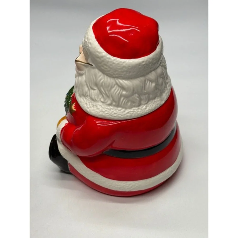 Gibson Housewares Santa Claus Ceramic Cookie Jar 10 Inch Decorative Holiday Xmas